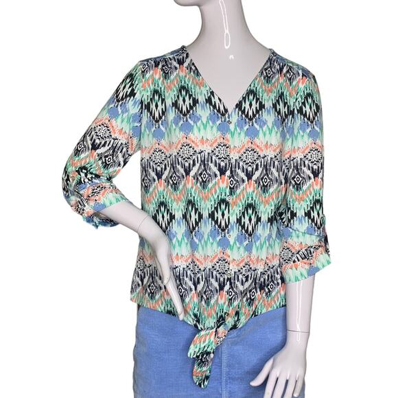 Cocomo Tops - Cocomo Blouse Pullover 3/4 Sleeve Multicolor Size S